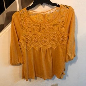 Rewind, Mustard Embroidery Top